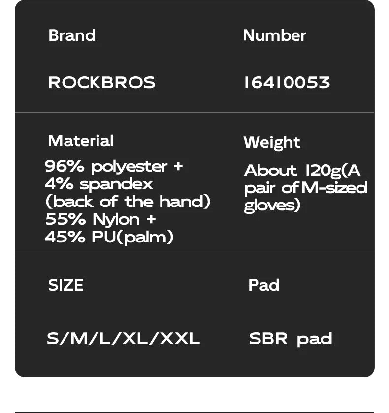 ROCKBROS Cycling Gloves With Quick Adjustable Buckle Thicken Shockproof Comfortable Bicycle Gloves With SBR Palm Pad Sensitive Touch Screen Bike Gloves