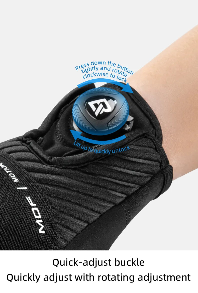 ROCKBROS Cycling Gloves With Quick Adjustable Buckle Thicken Shockproof Comfortable Bicycle Gloves With SBR Palm Pad Sensitive Touch Screen Bike Gloves